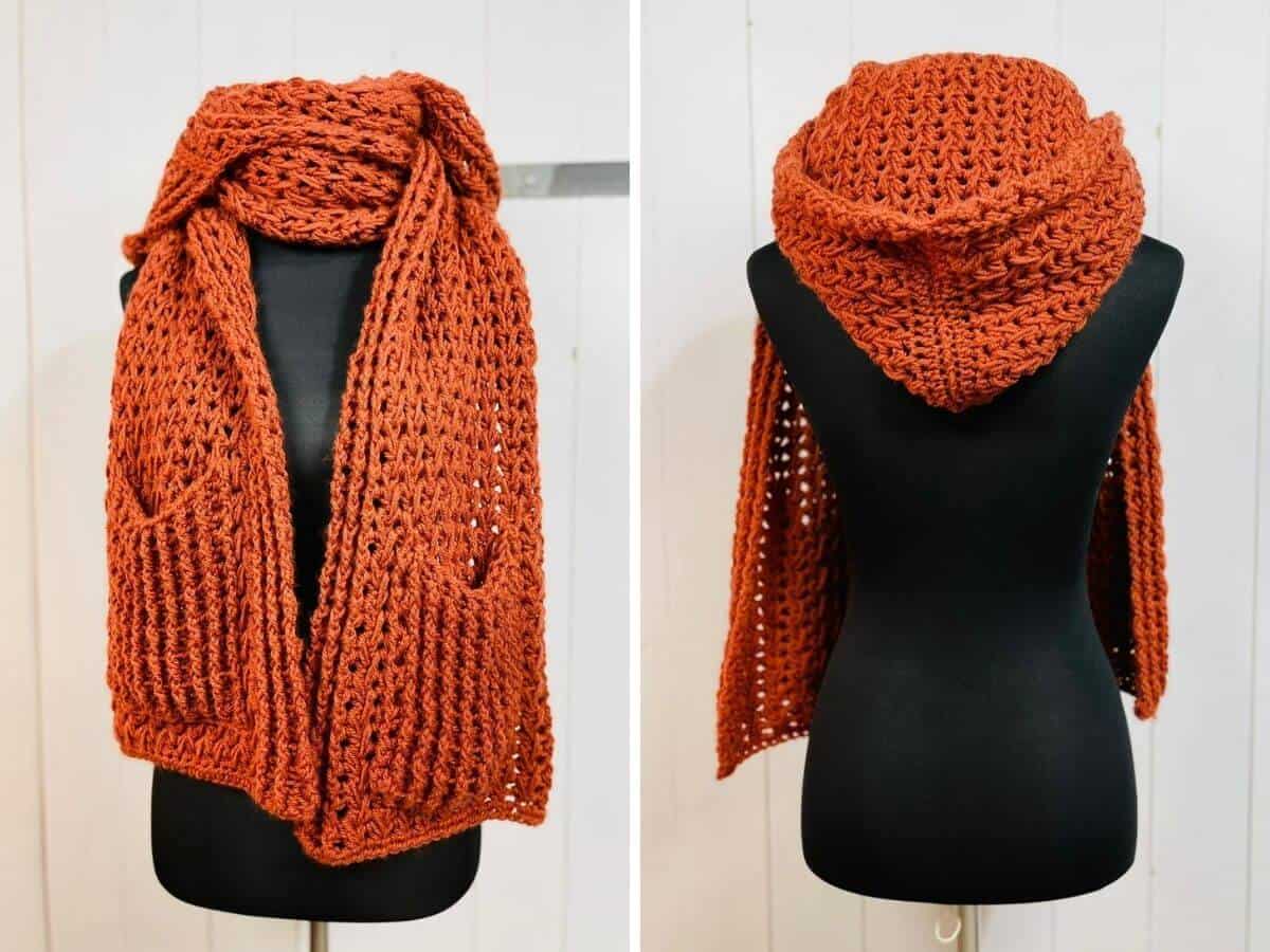 Kodiak Hooded Pocket Scarf FREE Crochet Pattern — Two of Wands
